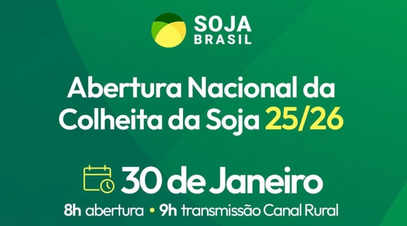 Faltam 2 dias para a Abertura Nacional da Colheita da Soja; saiba como assistir ao vivo!