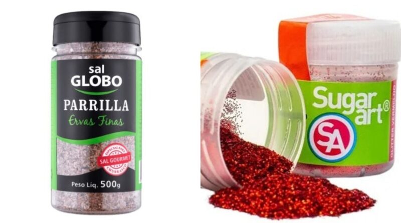 sal grosso e pó de decoração